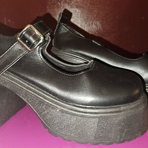 Black Platform Mary Jane Shoes